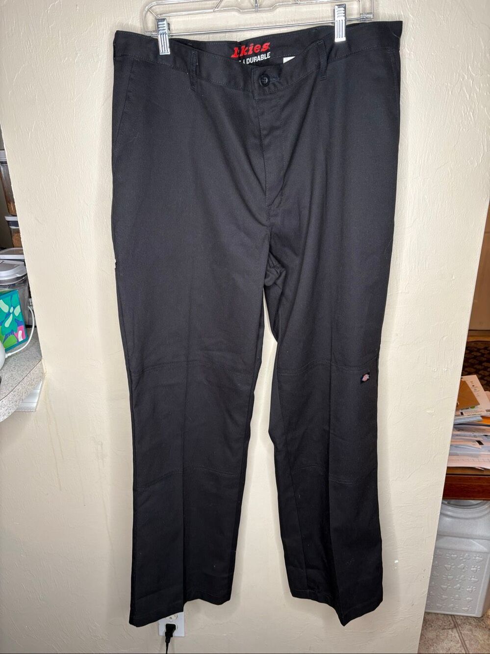Dickies Flexible & Durable Men's Straight Leg Black Work Pants Size 38 x 32